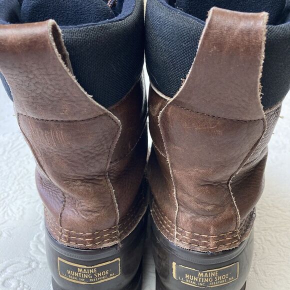 LL Bean Gore-Tex Boots Men 9 Brown Vintage Insulated Maine Hunting Shoe Winter - Picture 9 of 16